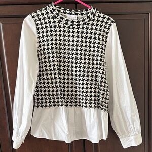 C. Wonder Black and White Houndstooth Blouse